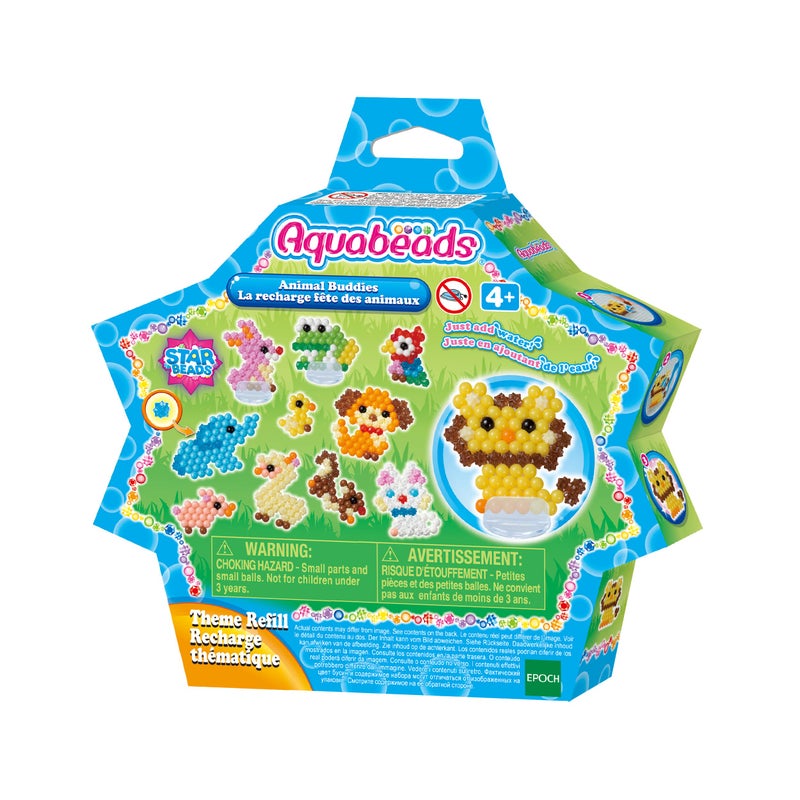 Aquabeads Arts & Crafts Animal Buddies Theme Refill with Beads and Templates - Image 1